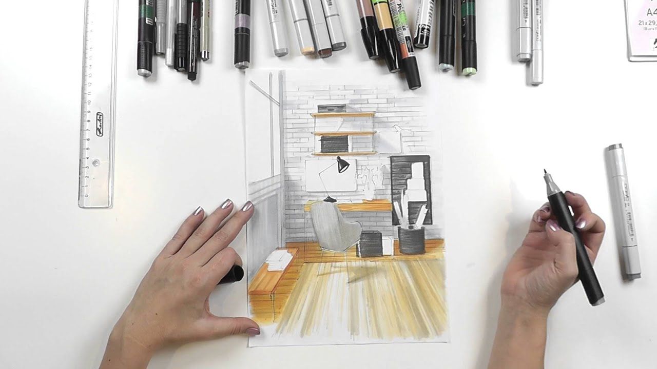 Интерьерный скетчинг совместно с РГХПУ имени С.Г. Строганова