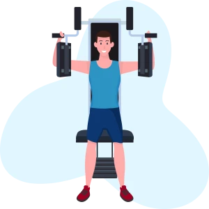 Работа с современными тренажерами в фитнес-зале